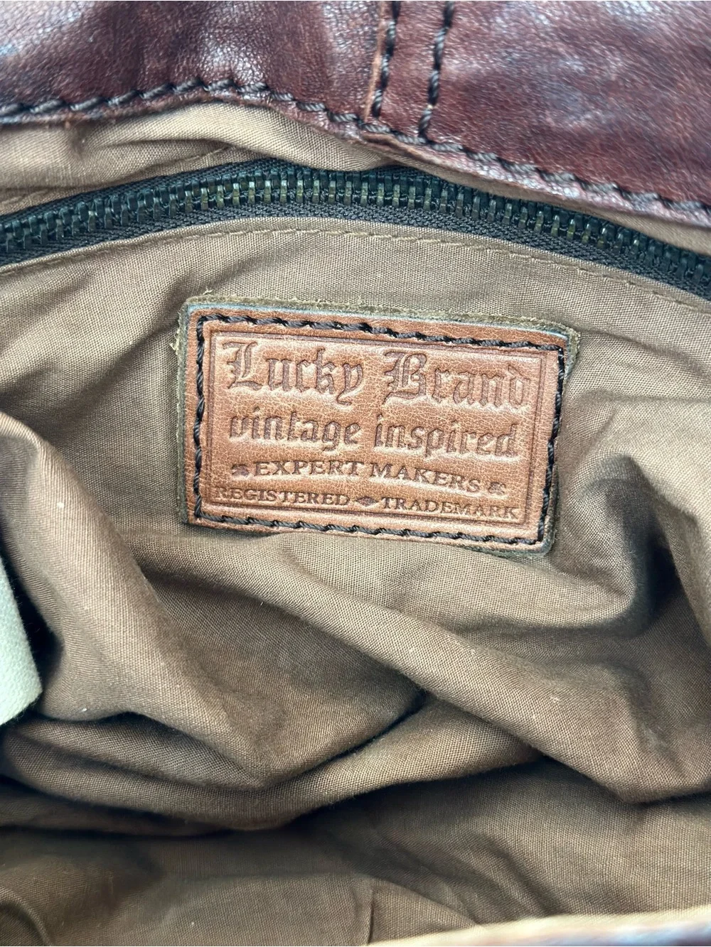 Lucky Brand Brown Leather Shoulder Crossbody Bag